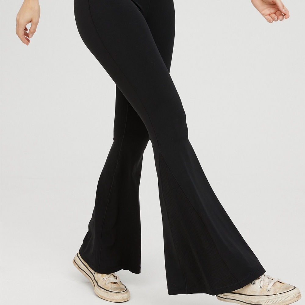 Aerie Black super flare pants